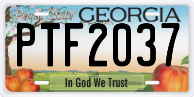 GA license plate PTF2037