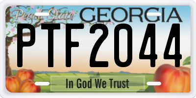 GA license plate PTF2044