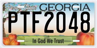 GA license plate PTF2048
