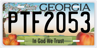 GA license plate PTF2053