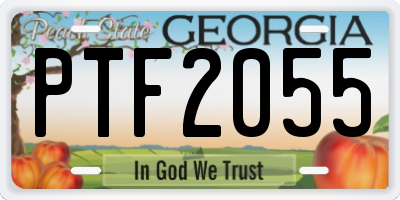 GA license plate PTF2055