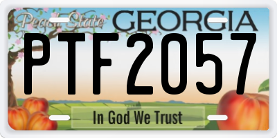 GA license plate PTF2057