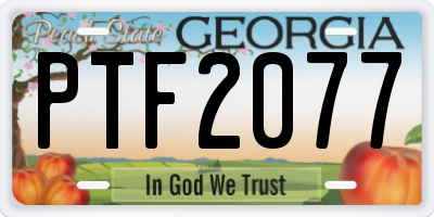 GA license plate PTF2077