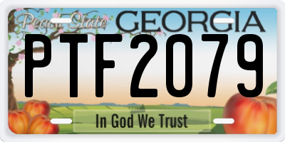 GA license plate PTF2079