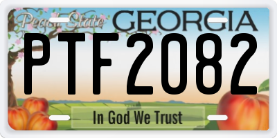 GA license plate PTF2082
