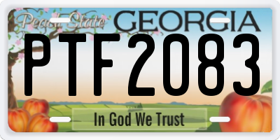 GA license plate PTF2083
