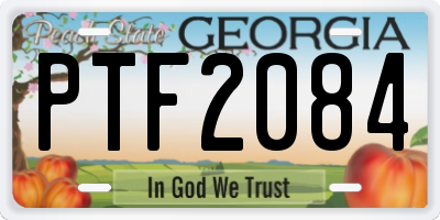 GA license plate PTF2084