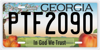 GA license plate PTF2090