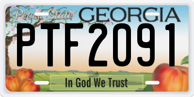 GA license plate PTF2091