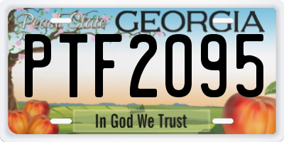 GA license plate PTF2095