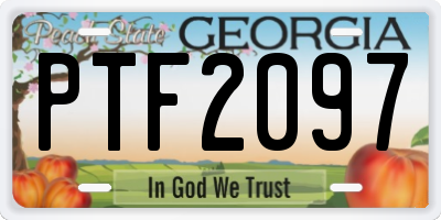 GA license plate PTF2097