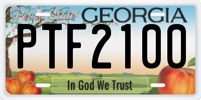 GA license plate PTF2100