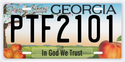 GA license plate PTF2101