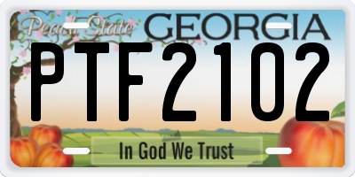GA license plate PTF2102