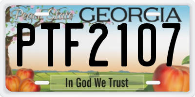 GA license plate PTF2107