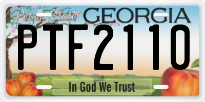 GA license plate PTF2110