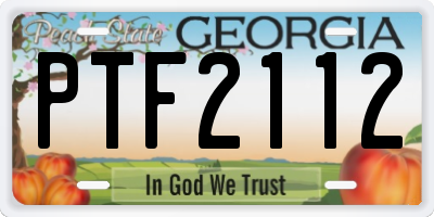 GA license plate PTF2112