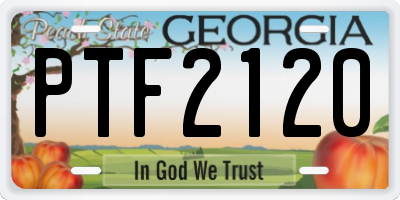GA license plate PTF2120