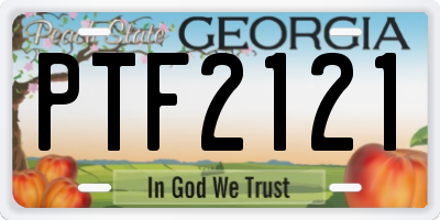 GA license plate PTF2121