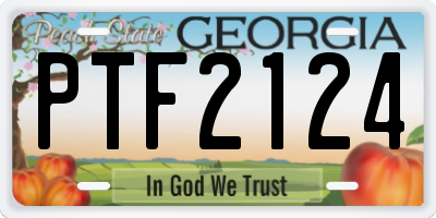 GA license plate PTF2124