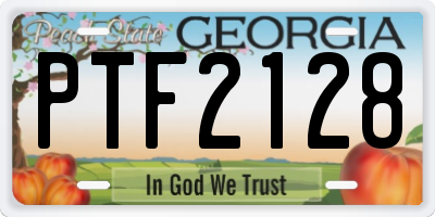 GA license plate PTF2128