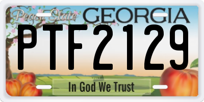 GA license plate PTF2129