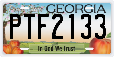 GA license plate PTF2133