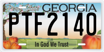 GA license plate PTF2140