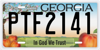 GA license plate PTF2141