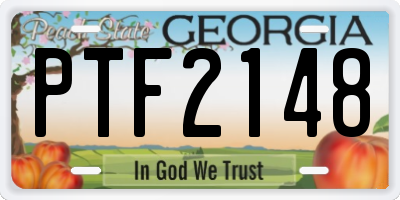 GA license plate PTF2148