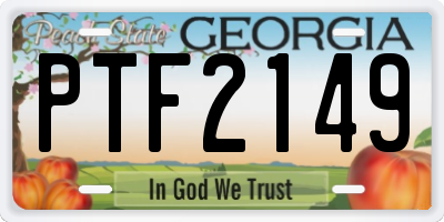 GA license plate PTF2149