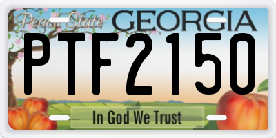 GA license plate PTF2150