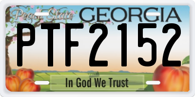 GA license plate PTF2152
