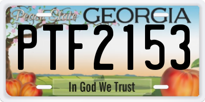 GA license plate PTF2153