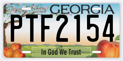 GA license plate PTF2154