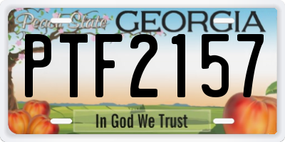 GA license plate PTF2157