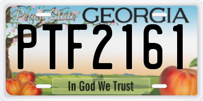 GA license plate PTF2161