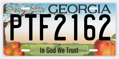 GA license plate PTF2162