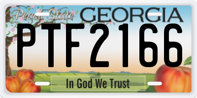 GA license plate PTF2166