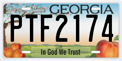 GA license plate PTF2174