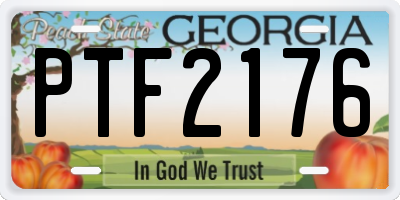 GA license plate PTF2176