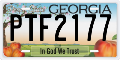 GA license plate PTF2177