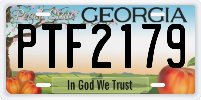GA license plate PTF2179