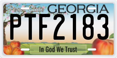GA license plate PTF2183