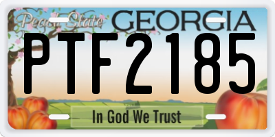 GA license plate PTF2185