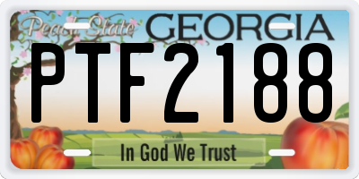 GA license plate PTF2188