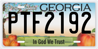 GA license plate PTF2192