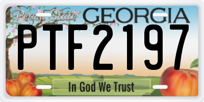 GA license plate PTF2197
