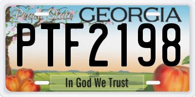 GA license plate PTF2198