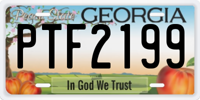 GA license plate PTF2199